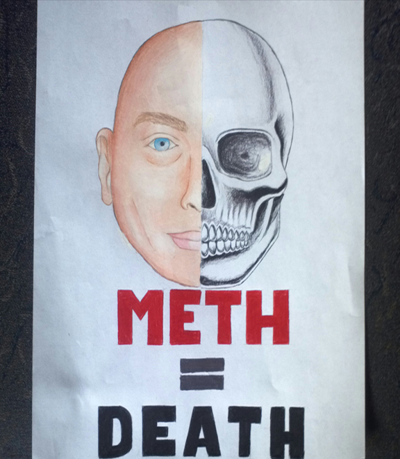 This artwork was submitted by Michael-Angelo I. from Farrington High for the Hawaii Meth Project Take a Stand Against Meth Art contest and was recognized as an honorable mention.